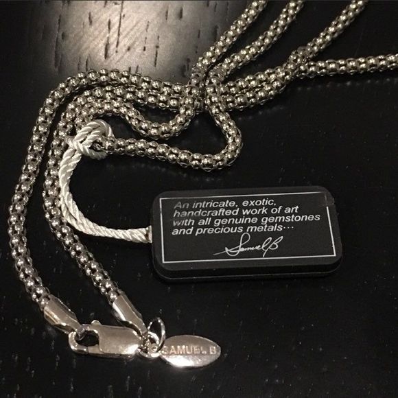 SAMUEL B Sterling Silver 925 Oxidized Popcorn Necklace 24 inches 3mm NWT - Picture 10 of 12